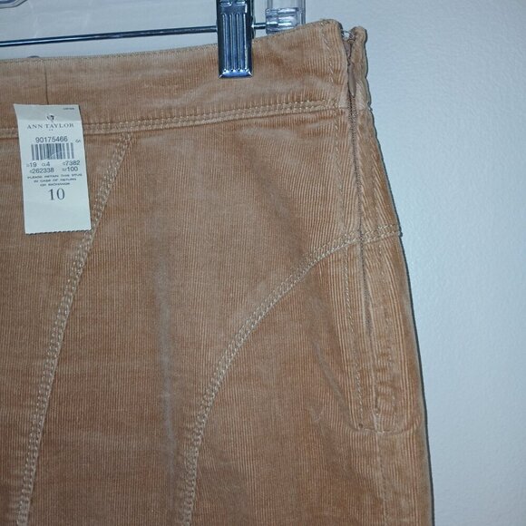 ANN TAYLOR CORDUROY TAN PENCIL SKIRT, SIZE 10, WOMENS - Picture 4 of 5